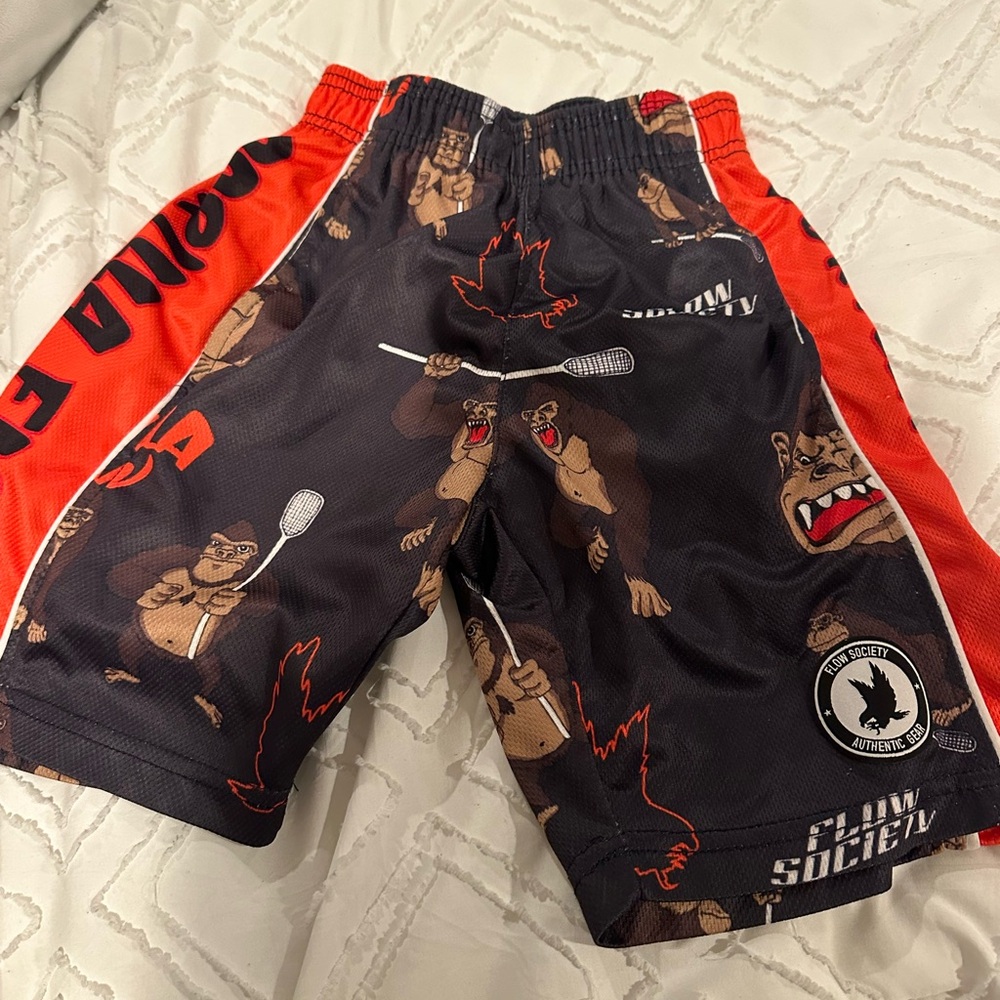 Youth Flow Society Rare Gorilla Lacrosse Athletic Shorts Size XS  Brown